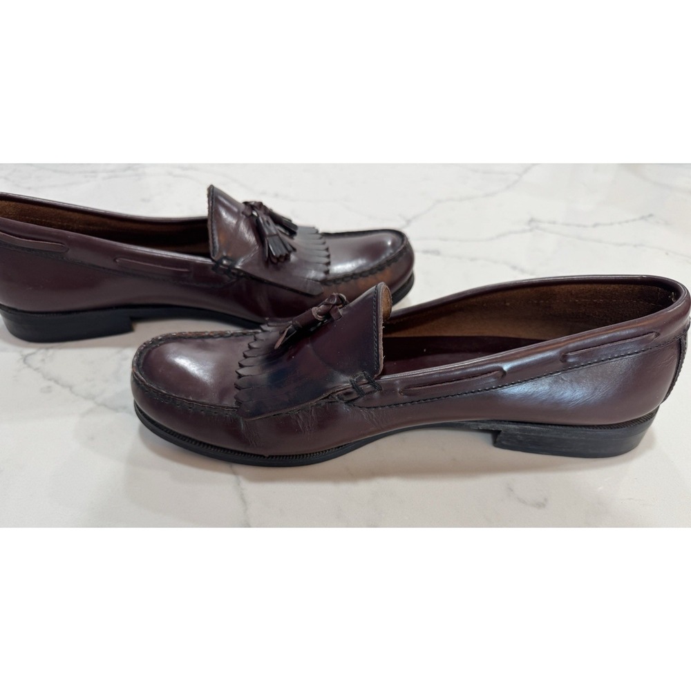 Men's Oakton Classic Tassel Loafers 13 D Deep Burgandy Brown Work Classic - Picture 5 of 8